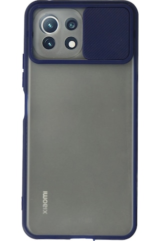 Cosmotex Newface Xiaomi Mi 11 Lite Kılıf Palm Buzlu Kamera Sürgülü Silikon - Lacivert