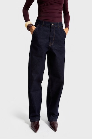 it's basic Kadın İndigo Renk 7w5-50 Skater Fit %100 Koton Bol Kesim İç Boy 80cm Denim Jean