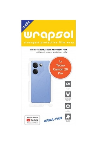 Tecno Camon 20 Pro Mat Arka Ve Yan Koruyucu Poliüretan Film