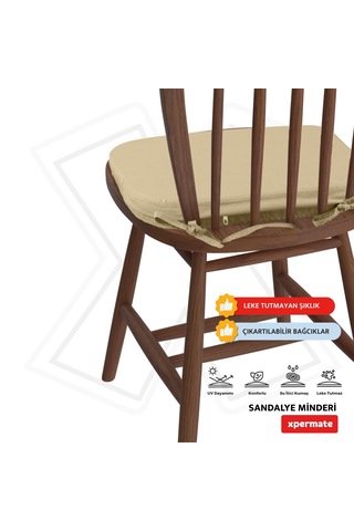 Standartfit Oval Sandalye Minderi 42x42x5 Bej