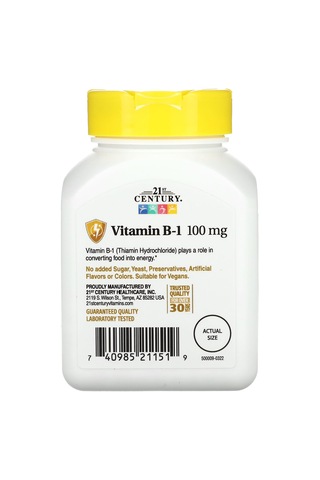 21st Century B-1 - 100mg - Energy Support - 110 Tablets