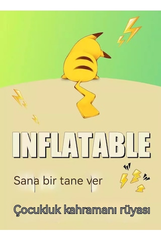 Karikatür Şişme Elbise Cosplay Bikachu Sevimli Komik Gösteri Bebek Kostümü-yetişkin