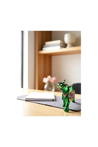 Taşlı Dekoratif Fil Biblo Metal, Renkli Taşlı, Şık Ev Aksesuarı 15x12 CM 727651905