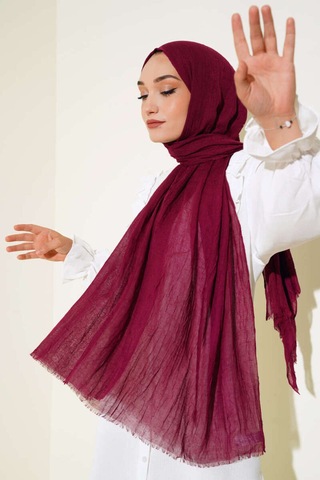Bambu Şal Tesettür, Pamuklu, Hafif, Rahat, Şık, Yüksek Kalite, Hijab, Shawl, Original, Lux Vişne