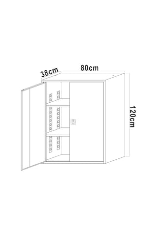 Çelik Dosya Dolabı Metal Dolap Ofis Dolapları Arşiv , Garaj , Bahçe , Kiler , Balkon 80x38x120 Açık Gri / Açık Gri
