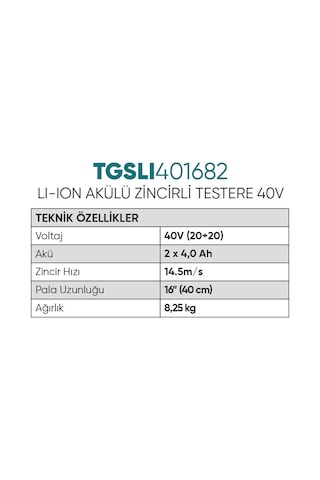 Total Zincirli Testere 40v