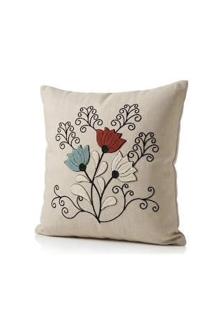 Punch Nakış Kırlent Kılıfı 2 Li 40 Cm X 40 Cm Açık Kırmızı