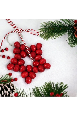 Yılbaşı Hediyesi Kırmızı Yıldız Anahtarlık Ve Kartı Yeni Yıl Hediyesi 1 Adet