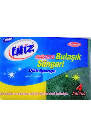 Titiz Endüstriyel Bulaşık Süngeri 4 Adet