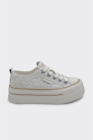 Derinet Yüksek Taban Kadın Sneaker Beyaz Beyaz