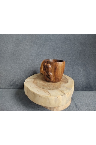 Kuksa Kök Ceviz Kalp Kabartmalı 190 Ml Çok Renkli