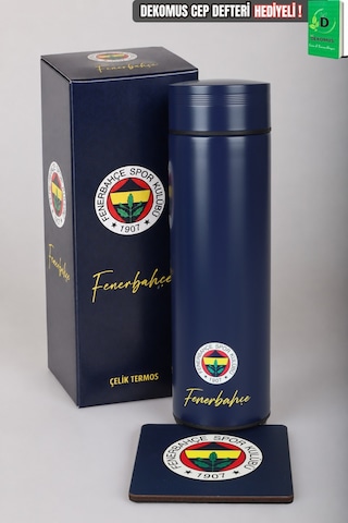 Lisanslı Fenerbahçe 500 Ml Çelik Matara Ve Kupa Altlığı Seti Altın