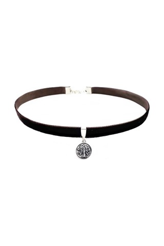 Kahverengi Kadife Galaksi Kolye Ucu Kadın Choker Kolye Renkli 39108425