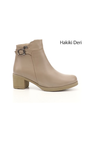 Gönderi(R) Gönderi R Kadın Bej Fermuarlı Kalın Topuklu Hakiki Deri Bot Gkzb13447453 Bej