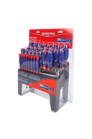 Workpro Wp200507 100 Parça Duvar Askı Aparatlı Profesyonel Cr-v Manyetik Tornavida Ve Bits Uç Seti Fr Wp200507