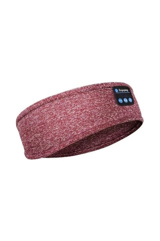 Vkemall Kırmızı Desenli Bluetooth Şapka, Uyku Ve Spor İçin Kablosuz Kulaklık, Işık Engellici Kafa Bantı Bordo