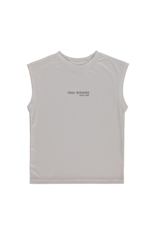 Civil Boys Reflektör Baskılı Kolsuz 10-13 Yaş Tişört - Koyu Taş Rengi 18B32438326S1