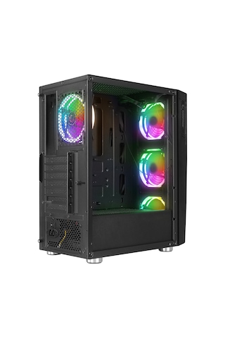 Rampage Hacker 650 W 80+ Bronze 4 x RGB Auto Fan ATX Mid-Tower Gaming Oyuncu Kasası