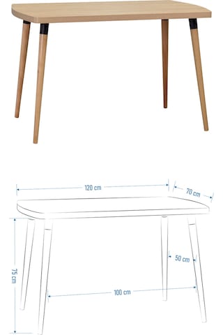 Vilinze Deniz Sandalye Argos Ahşap Mdf Sabit Mutfak Masası Takımı - 70x120 Cmtk-argos-70120-nn-d33-deniz-sigmagri Sigma Gri
