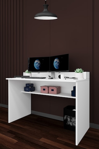 Asra Trend Çalışma Masası ÇM-01 %100 MDF Bilgisayar Masası Beyaz