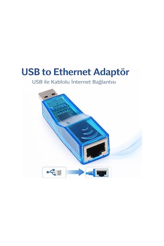 Usb To Ethernet Adaptör, Usb Rj45 Dönüştürücü, Usb Ethernet, Usb Network Kartı