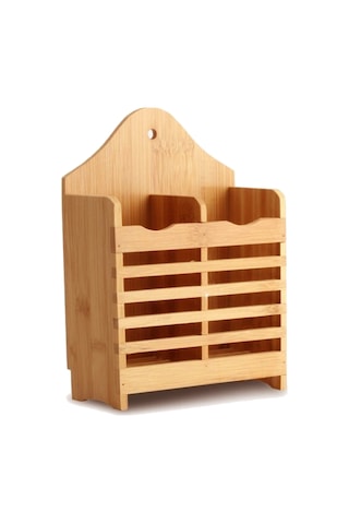 Bambu Dik Kaşıklık Bölmeli Bambu Diş Fırçalık