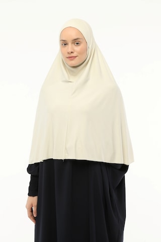 Altobeh Hazır Türban Peçeli Pratik Eşarp Tesettür Nikaplı Hijab - Namaz Örtüsü Sufle 3xl - Krem Krem