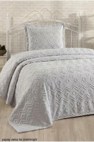 Şönil İskandinav Yatak Örtüsü Takımı 180 X 260 Cm Valonlu Model 1 Adet 50 X 70 Yastık Kılıfı Çok Renkli