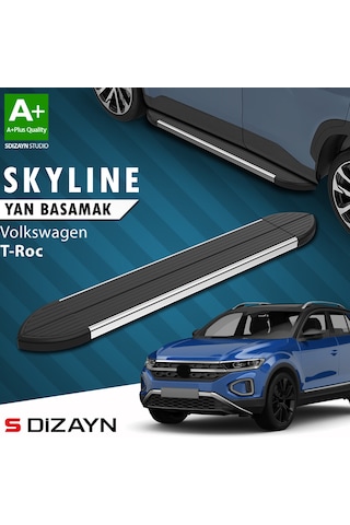 S-dizayn Vw T-roc Skyline Krom Yan Basamak 173 Cm 2019 Üzeri A+ Kalite