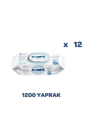 Confy Premium Islak Mendil Soft Care 100 Adet X 12 Adet, 1200 Yap