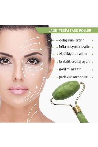Yayke Yeşim Taşı 2Li Doğal Kırışık Karşıtı Yüz Masaj Cihazı