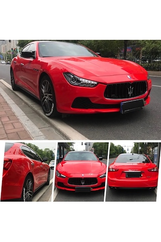 Kırmızı Renk Dayanıklı Araç Motor Mobilya Folyosu 126cm X 20 Cm