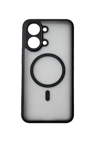 Xiaomi Poco X8 Pro Max Kılıf M-safe Şarj Özellikli Kamera Koruma Çerçeveli Lunex Kapak Siyah