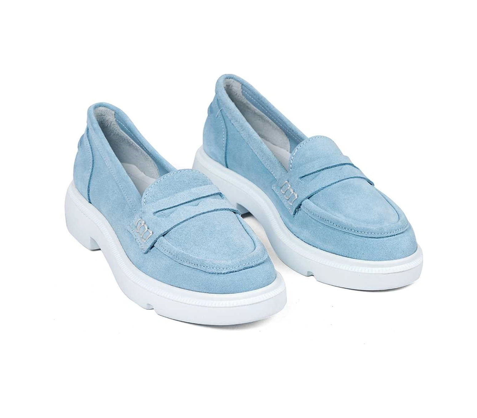 Bestello Bağcıksız Poli Loafer 101-226505-01 Kadın Ayakkabı Mavı Suet