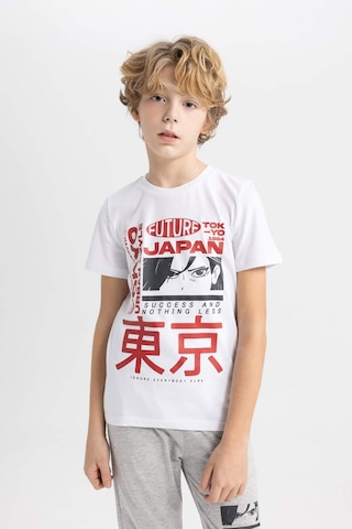 Defacto Erkek Çocuk Baskılı Kısa Kollu Pijama Takımı C0623a824spwt34 Beyaz