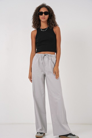 Bigdart 6690 Kadın Bol Paça Yüksek Bel Pantolon - Gri