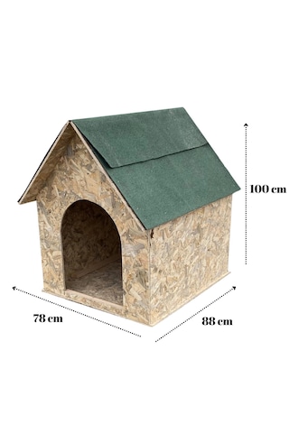 Reyo Köpek Kulübesi Büyük Boy Osb Xl Yeşil Çatılı 100x100x78 Cm Mld0dog08