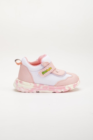 Şirin Bebe Şirinbebe Ortopedik Kız Bebek İlk Adım Spor Ayakkabı Pembe Cırtlı Anorak Malzeme-3710 Pembe
