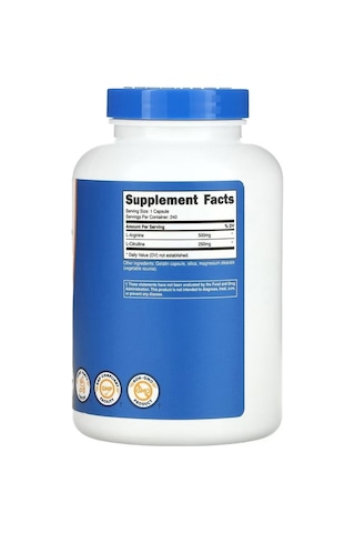 L-arginine+l-citrulline, Unflavored, 750 Mg 240 Kapsül