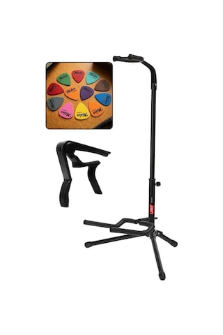 Gtr-01c Gitar Standı Sehpası + Capo + Pena Paketi