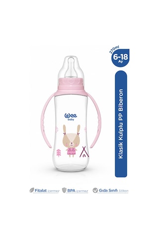 Wee Baby Klasik Kulplu Pp Biberon 270 ml Pembe 6-18 Ay