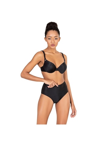 Endeep Kadın Dokulu Siyah Yüksek Bel Bikini Altı Siyah