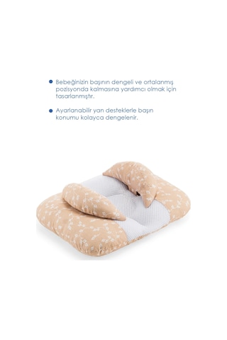 Babyjem Ayarlanabilir Düz Kafa Yastığı Somon Çiçek