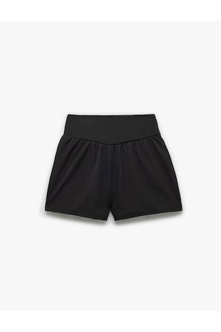 Koton Yüksek Bel Slim Fit Bloklu Spor Şort Siyah 6wak40029nk Siyah