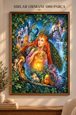 Sırlar Ormanı Temalı 1000 Parça Puzzle Yüksek Baskı Kaliteli Eğlenceli 48 X 68 Cm Yapboz