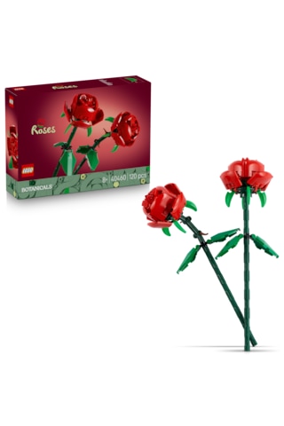 LEGO® Botanicals Gül 40460 – Yetişkinler için Uzunluğu Ayarlanabilen, 2 Gül İçeren Dekoratif Çiçek Modeli Yapım Seti (120 Parça)