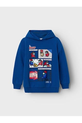 Name It Among Us Baskılı Kapüşonlu Sweatshirt-erkek Çocuk-günlük Mavi