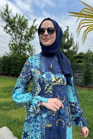 Rabia Şamlı Nehir Elbise Saks Normal