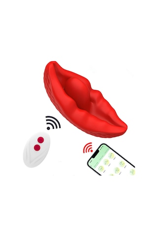 Pembe Tilki App Kontrollü Klitoral Vibratör Kırmızı