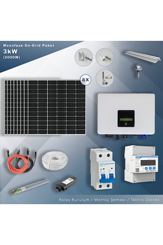 3kw Monofaz On-grid Paket Sistem